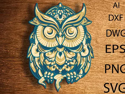 Owl multilayer Svg/Papercut/Laser Cut/Layered Owl/3D Owl 3d branding design graphic design illustration logo ui ux vector