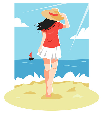 'Back View' Illustration Collection #2 archer back view balloon beach bowling cartoon character couple doodle flat graphic design illustration people sport summer vector young