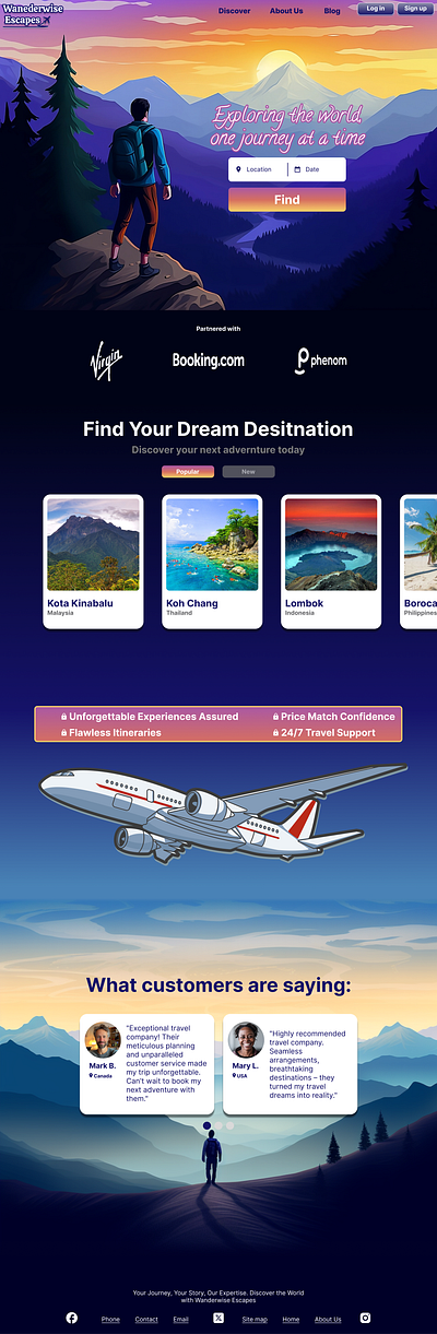 Travel Company animation branding design desktop explore graphic design landing page travel ui ui design ux vector web design