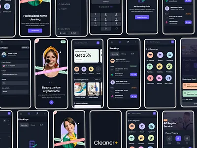 Service Booking App UI UX Figma adobe xd app design app redesign app ui ux booking app cleaning app figma service app ui uiux