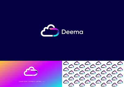 Deema Logo abstract arabic branding cloud creative d design emblem gradiant graphic design icon idea inspiration logo logomark minimal mockups modern pattern typography