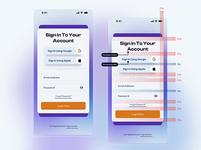 Account's Sign In Form Exploration 📃 account sign in app design dailyui design trends figma gradient gradient design mesh gradient mobile app page design purple sign in form ui design ui strip uiux user interface