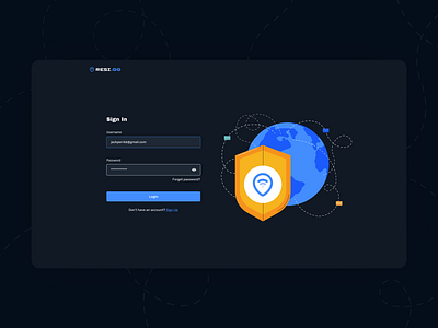 RESI.GG Sign In Form dark form input login proxy register sign in sign up ui uiux ux vpn web design website