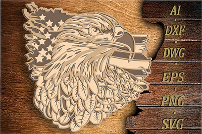 Eagle multilayer Svg/3D Patriotic Eagle/Eagle Laser Cut 3d design graphic design illustration logo ui ux vector