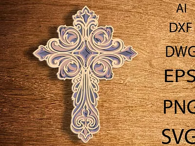 Cross multilayer SVG/Laser Cross DXF/Cricut 3D Cross/Mandala 3d branding design graphic design illustration logo ui ux vector