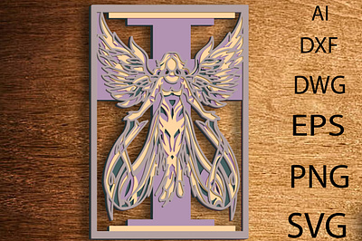 3d Angel multilayer Svg/Lasercut/Papercut/Jesus cut file Svg design graphic design illustration logo ui ux vector