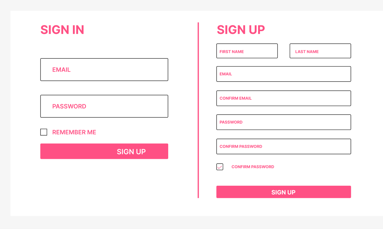 SIGN UP FORM branding graphic design ui