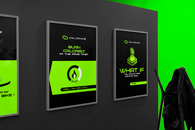 Calory meter poster design for crypto fitness brand CalDance.... bold brand design branding cool crypto design fitness futuristic graphic design green icon meter minimal post poster social media sporty ui vector web3