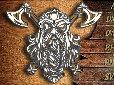 Viking Warrior Multilayer Svg/Viking Skull Mandala/3D Cut design graphic design illustration logo ui ux vector