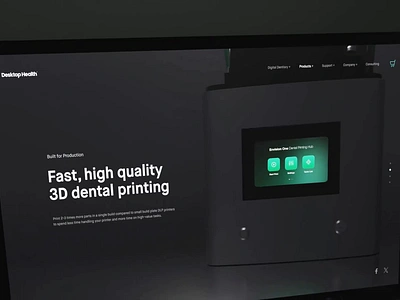 3D Dental Printing Website - Product preview 3d 3d printer ae blender dental printing dental website dtailstudio landing page manufacturer marketing page product design product page prosthesis ui ux web design website website design