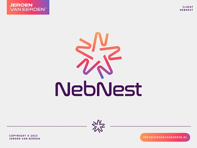 NebNest - Logo Design branding creative branding creative logo designer gradient hub logo modern logo monogram n nebnest nebula nest network platform resources space star tool wordmark