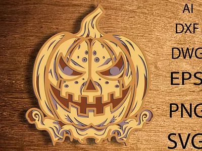 3d Layered Pumpkin SVG, Multilayer Halloween Pumpkin Mandala app branding design graphic design illustration logo typography ui ux vector