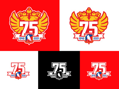 75th anniversary of Russian hockey 75 anniversary birthday eagle ice hockey logotype sport sportbranding sportlogo