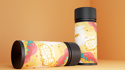 Cookie Crunchy Vape Juice Label bottle label design graphic design illustration label label design