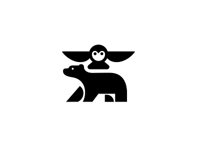 Owl & Bear abstract animal bear branding concept design double meaning forest logo logo designer olw and bear owl podcast roxana niculescu simple wisdom