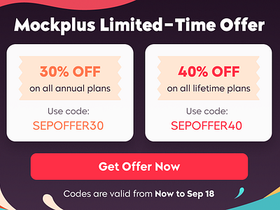 Mockplus limited-time offer design app autumn sale design design tool flash sale mockplus mockups offer design offers promotion prototype prototyping sale ui ux web design wireframing