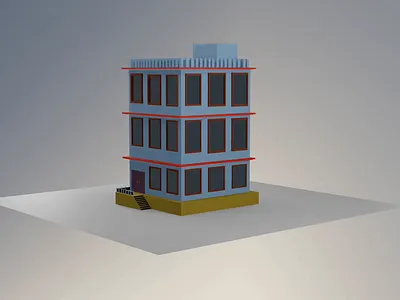3D HOTEL IN BLENDER WITH GLASS 3d blender glass graphic design hotel motion graphics oyo