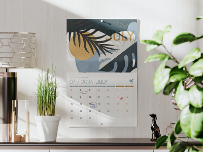 Saddle Stitch Calendar on the Wall Mockup PSD branding calendar daily date flip hanging leaf mockup page paper stapled wall