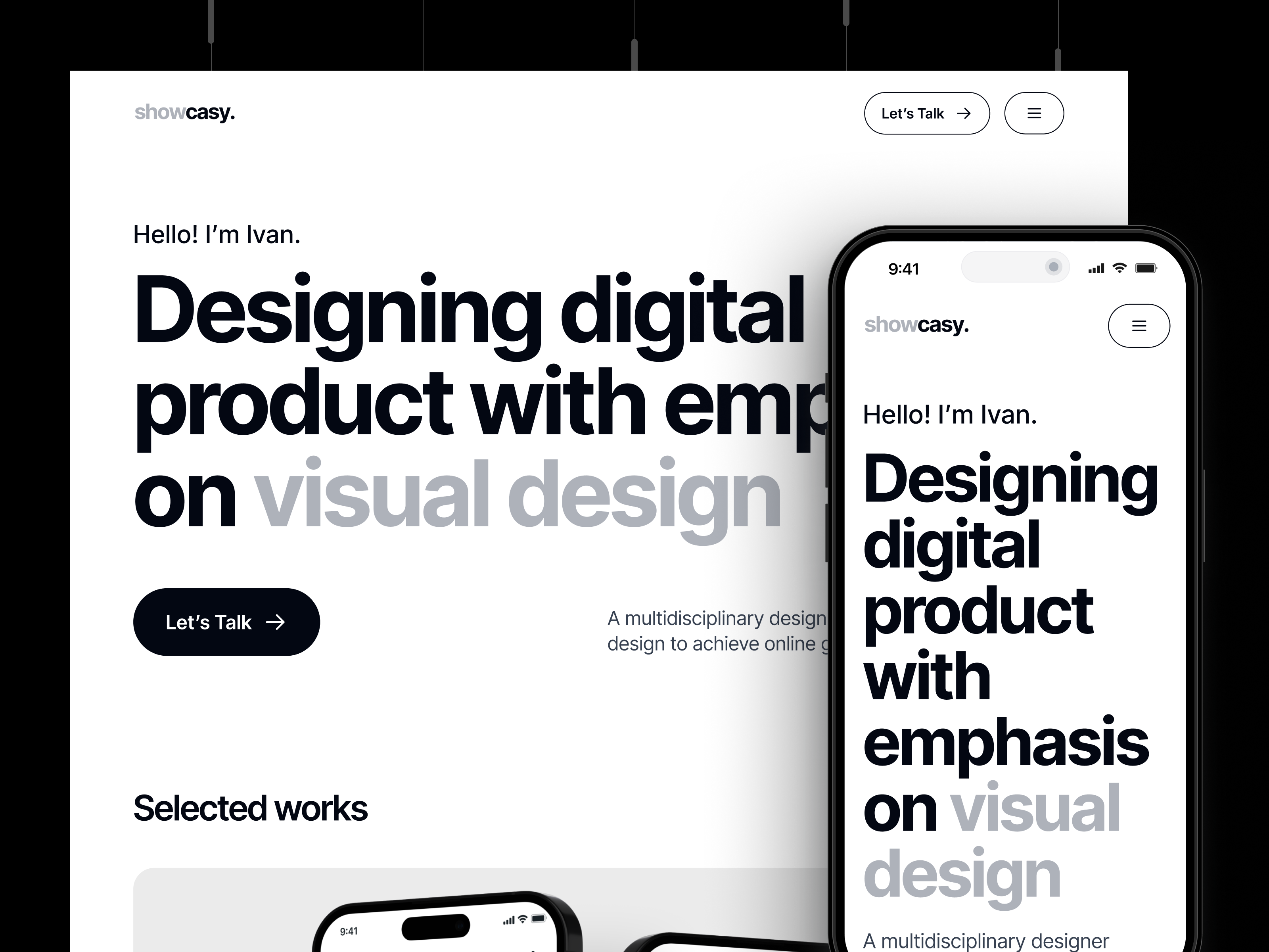 Example of Showcasy - Personal Portfolio Website Webflow Templates