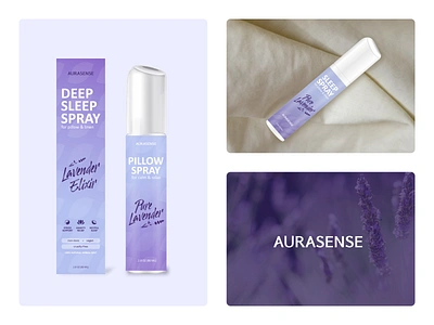 Relaxing Sleep spray Design bottle design branding female design graphic design lavender lilac color logo packaging packaging design pillow spray relaxing design sleep spray spray design violet