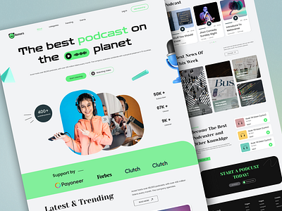 #Exploration - Podcast Landing Page agency ecomarce fashion website graphic design landing page design nft nft landing page pet shop podcast podcast landing page travel agency ui webpage design