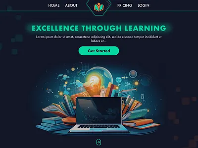 Excell - Hero Section dark graphic design hero ui web design website