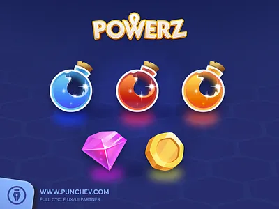 PowerZ - Icon Design educationforall game icon design game user experience game user interface gameui gameux punchevgroup