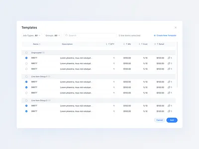 Web App / Templates fields