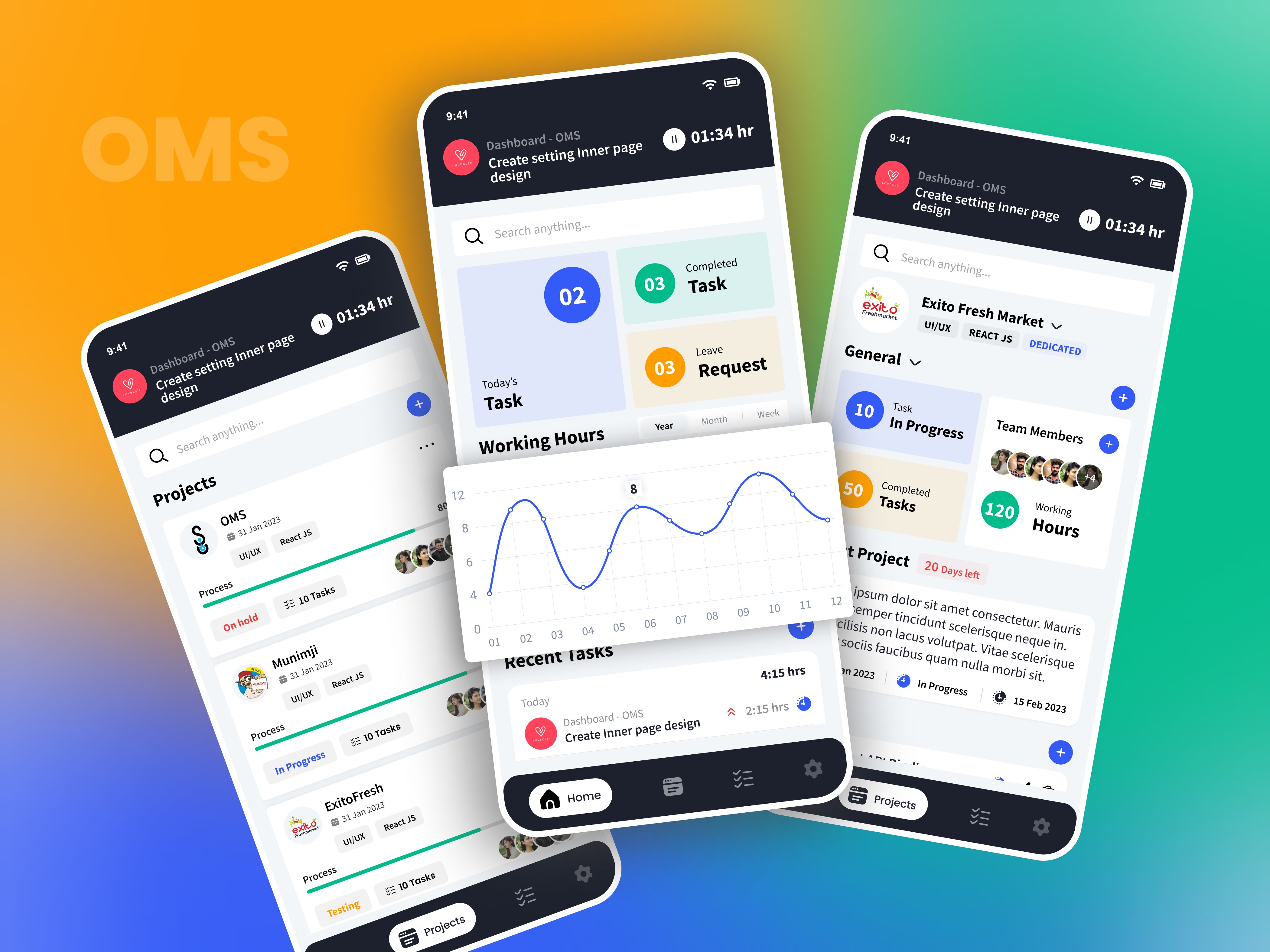 OMS(Office Management System) App Design app design mobile app design modern interface oms task app task management app task management system ui uiux
