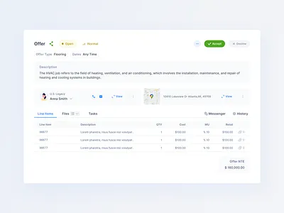 Web App / Offer fields