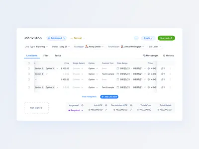 Web App / Job / Scroll fields