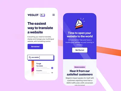 Weglot Website & Visual Product app art direction brand colors desktop graphic design illustration landing marketing mobile pattern prism product solution tool ui design visual visual identity web webdesign