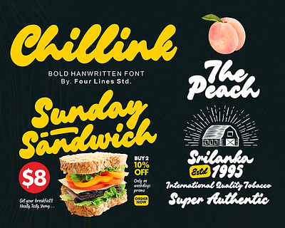 Chillink - Bold Brush Handwritten Font bold flower