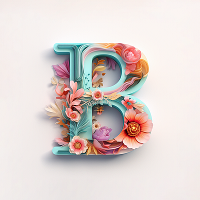Colorful Photorealistic illustration letter B 3d animation branding digital painting drawing graphic design illustration illustration letter logo motion graphics photorealistic illustration