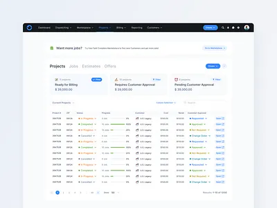 Web App / Project list fields