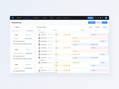 Web App / Dispatching / Calendar / Jobs fields