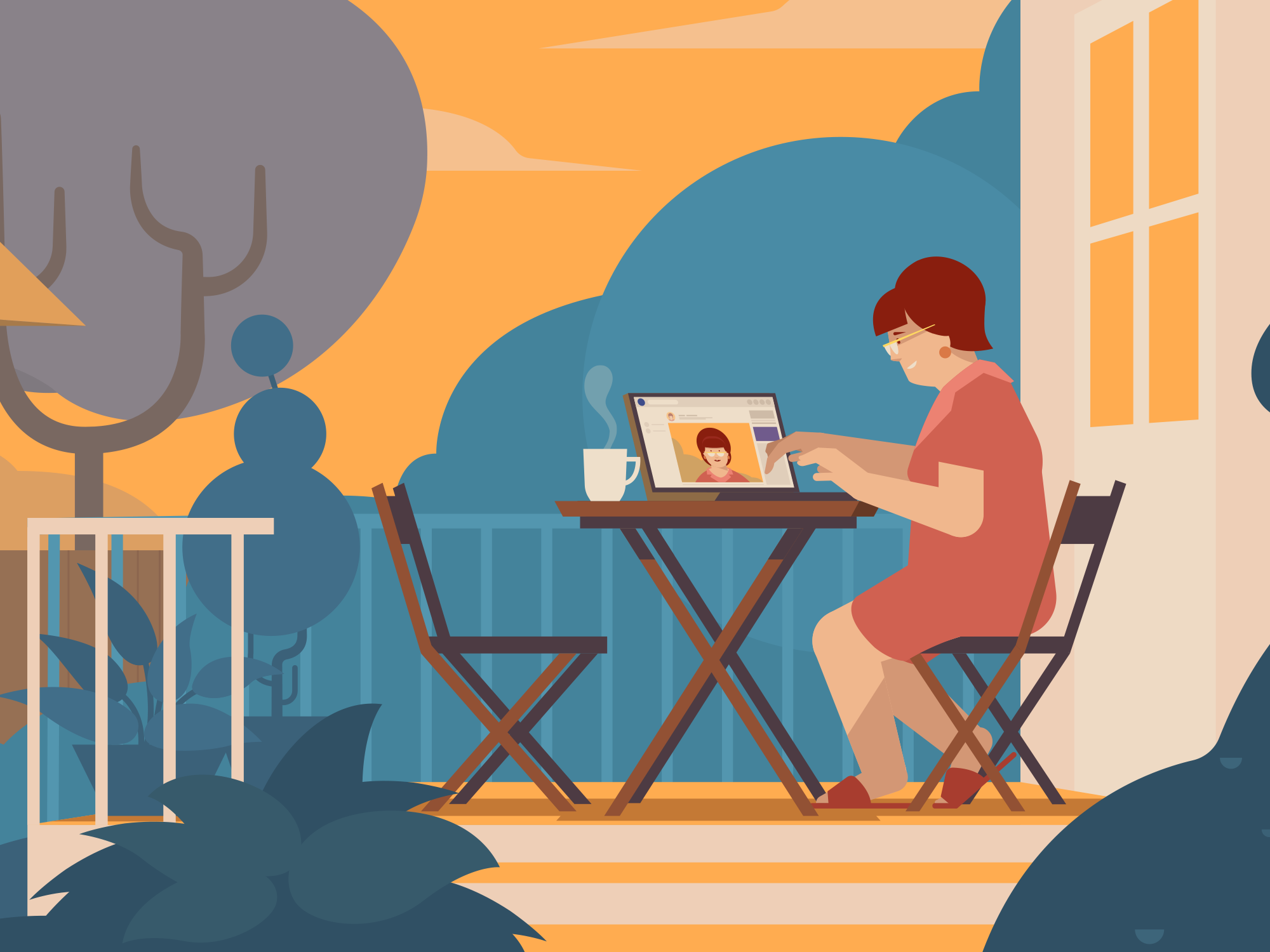 Generali zooom 2d 2d animation animation artwork character character design environment flat flat illustration garden hacker illustration illustrator scene scenery sek sekond styleframe vector vector art