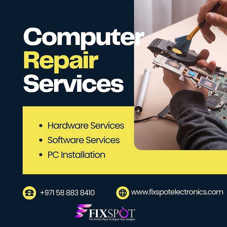 Trusted Laptop Repair Center in Abu Dhabi by Fix spot Electronics on