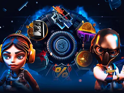 OpenCase CSGO: TakeDrop 3d cases 3d character cases casino csgo gambling ggdrop illustration juicyart opencase takedrop uiux