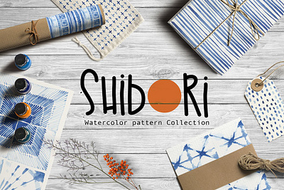 Shibori indigo watercolor collection app branding design graphic design illustration logo typography ui ux vector