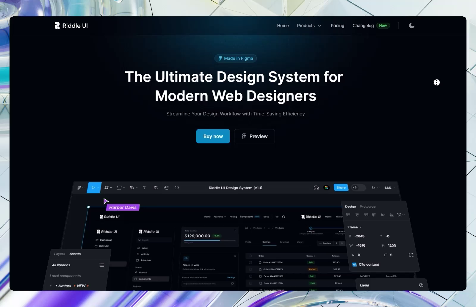 Riddle UI - Landing page (new update) by Nora Harrison on Dribbble