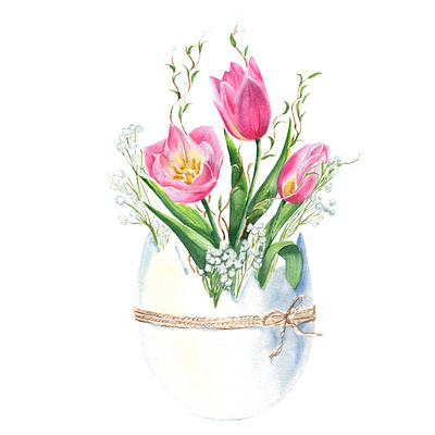 Happy Easter illustrations design floral rabbit