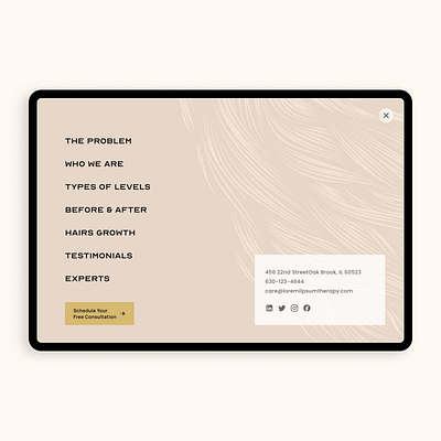 Desktop Menu design - Hair Therapist desktop figma hair menu mobile pattern responsive therapist website