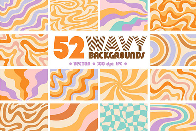 Wavy Abstract Backgrounds Pack app branding design graphic design illustration logo typography ui ux vector