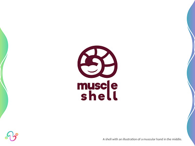 Muscle Shell Logo bodybuilder brand design brand designer clam fish fitness gym logo design logo designer logo for sale logo idea logo inspiration logomark logotype masculine muscle scallop shell snail zzoe iggi