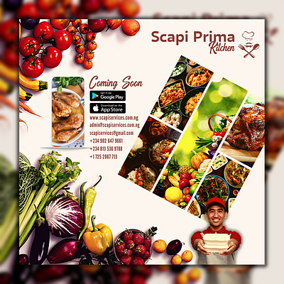 Scapi prima kitchen poster design. 3d banner branding design flyer graphic design illustration logo poster typography ui ux vector