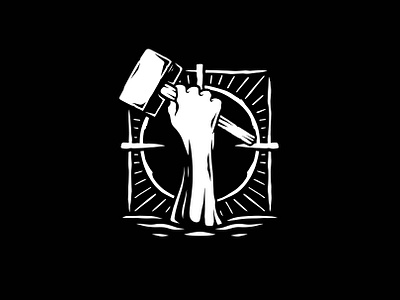 Undead Forge Logo (logo for sale) artisan blacksmith blacksmithing brand identity branding creative design design forge hammer hand handcraft illustration living dead logo logo design logotype negative space undead vector zombie