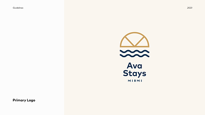 AvaStays - Miami Luxury Rental Management accomodation architecture beach branding golden logo design miami palladian window real estate rentals stays sunny vacation rental warm logo water and sun