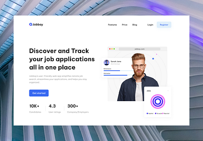 Jobbay Landing Page gradients minimalism ui ux