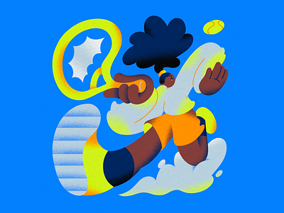 Who's watching the US Open? 🎾 branding character color colors design illustration texture